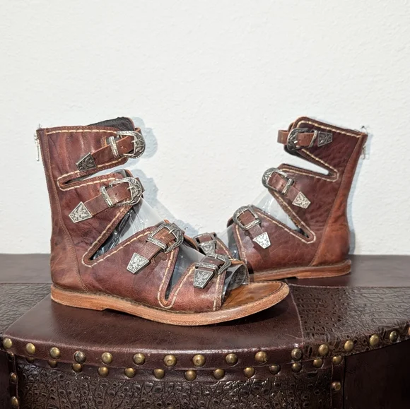 FreeBird CLEOPATRA Distressed Brown Sandals in size 8 - Picture 16 of 16